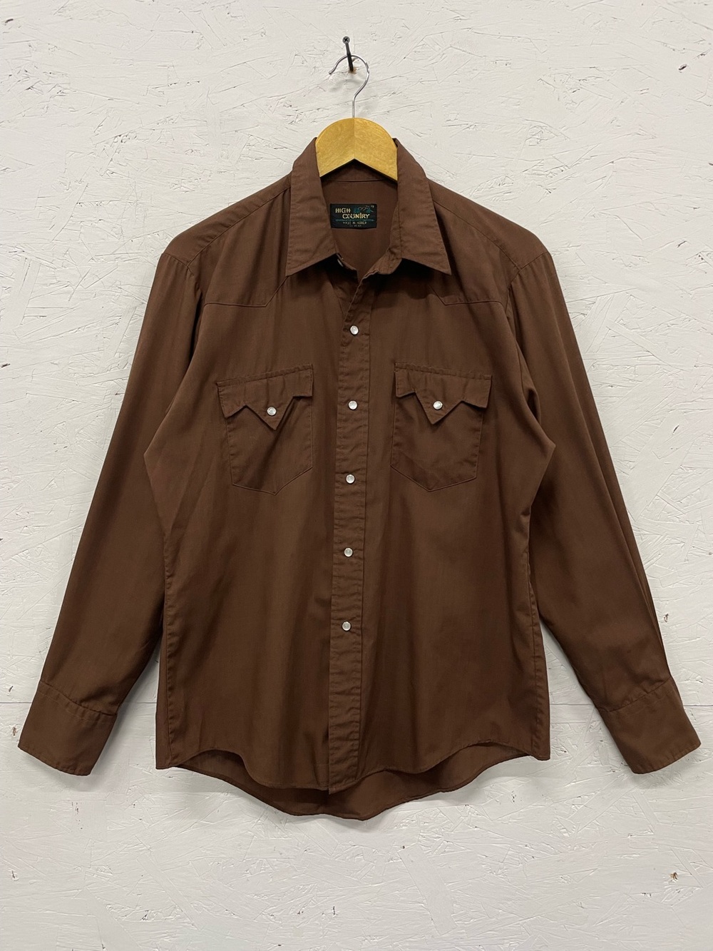 Vintage High Country Western Pearl Snap Shirt, Size S/M, Brown